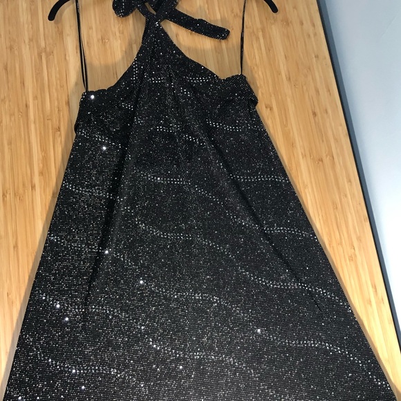 Zara Dresses & Skirts - Zara size L black sparkly halter dress
